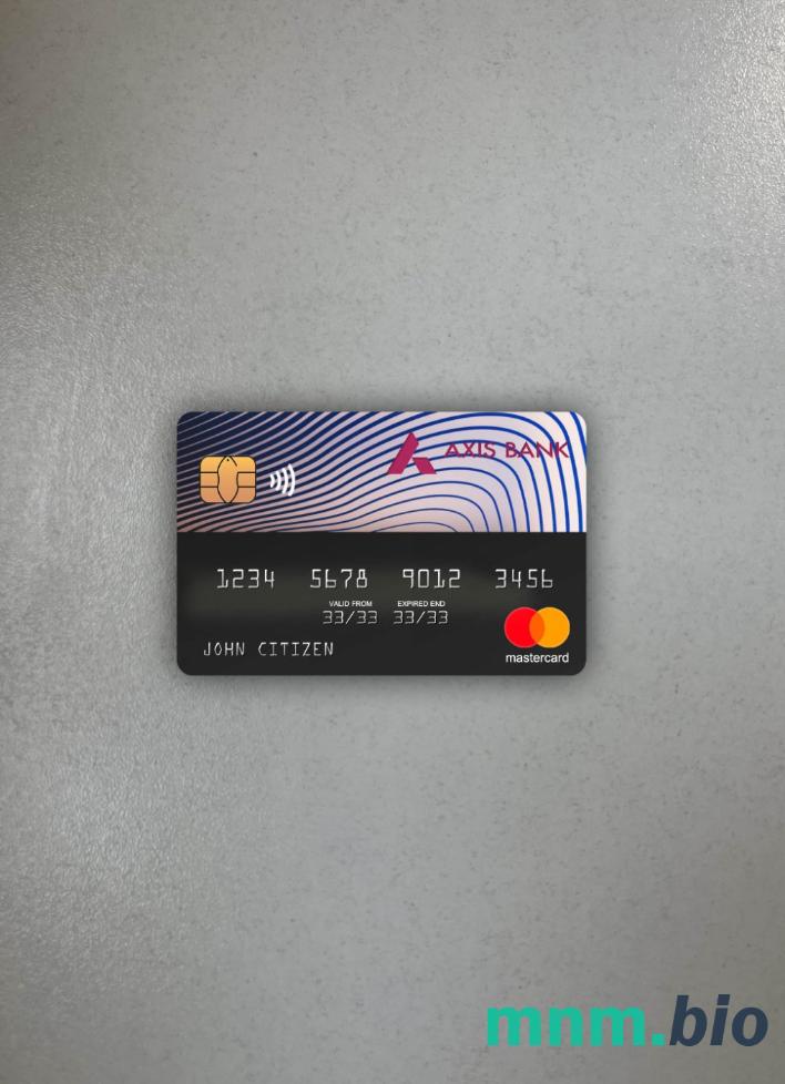 India Axis bank wygląd zdjęcia mastercard skan PSD + zdjęcie